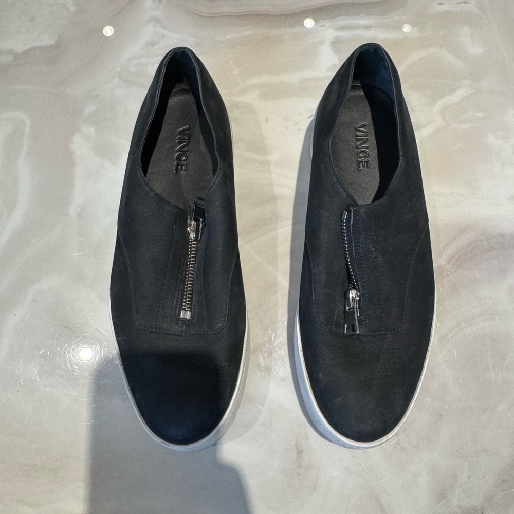 Vince  Black Slip-On Shoes